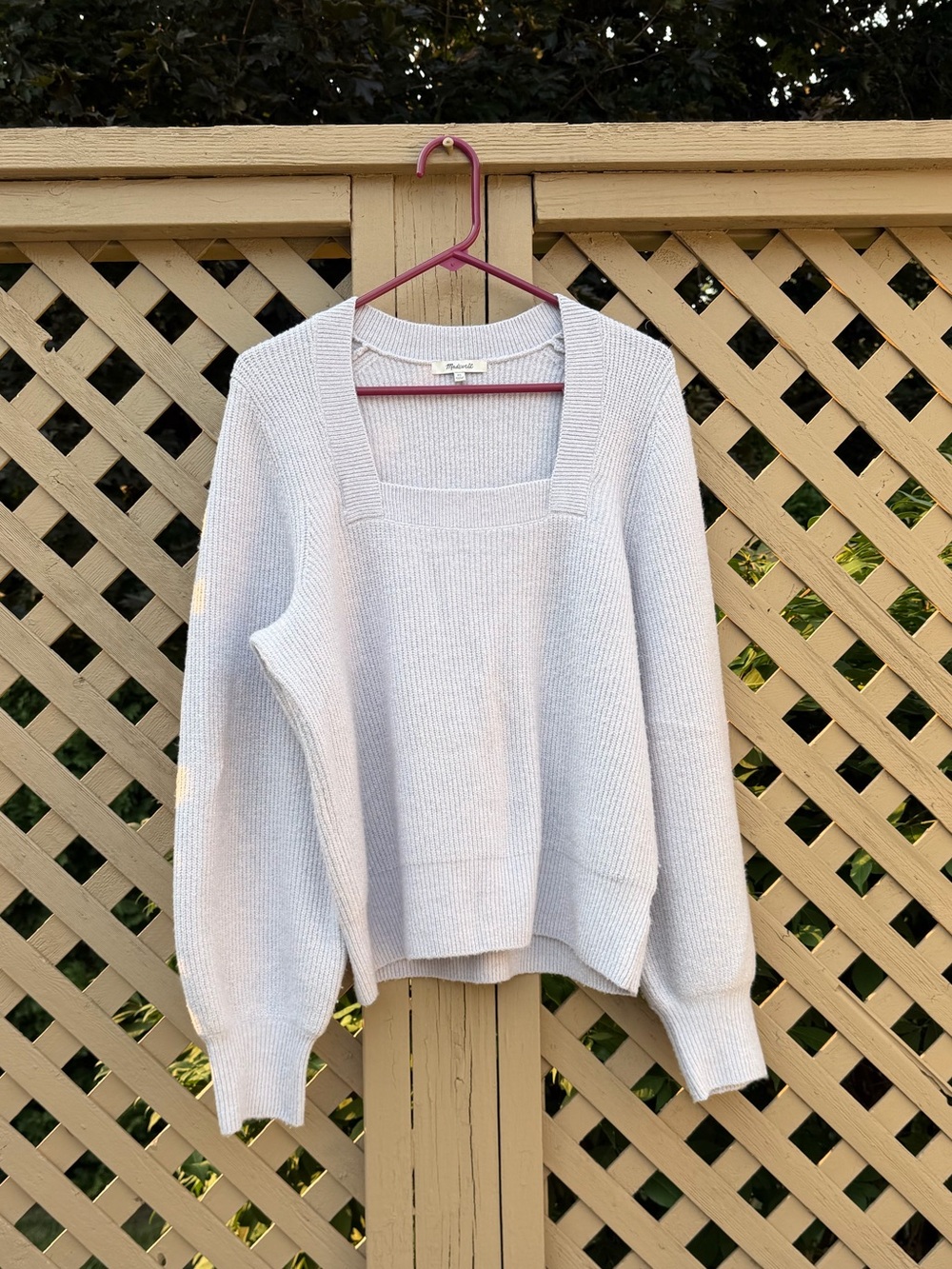 Madewell Lavender Square Neck Knit Sweater - XL